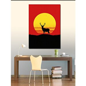 Kanvas Tablo Gün Batımında Geyik 70x100 cm