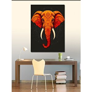 Kanvas Tablo Turuncu Fil Deseni 70x100 cm