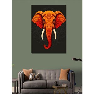 Kanvas Tablo Turuncu Fil Deseni 70x100 cm
