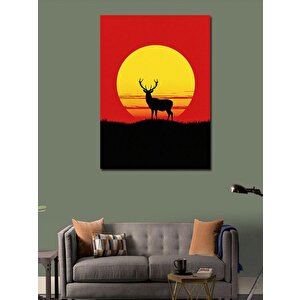 Kanvas Tablo Gün Batımında Geyik 50x70 cm