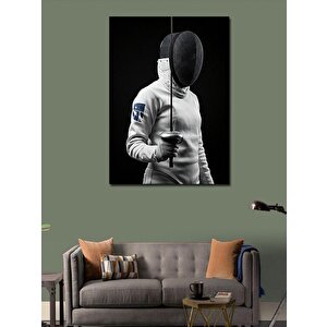 Kanvas Tablo Eskrimci Ve Koruma Maskesi 50x70 cm