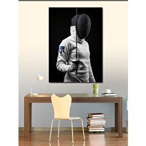 Kanvas Tablo Eskrimci Ve Koruma Maskesi 70x100 cm