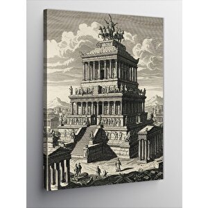 Kanvas Tablo Antik Tapınak Çizimi 100x140 cm