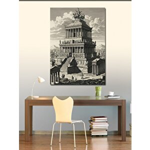 Kanvas Tablo Antik Tapınak Çizimi 100x140 cm