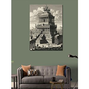 Kanvas Tablo Antik Tapınak Çizimi 100x140 cm