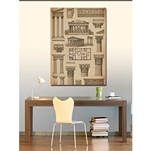 Kanvas Tablo Antik Yunan Mimari Çizimleri 100x140 cm