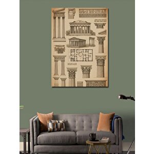 Kanvas Tablo Antik Yunan Mimari Çizimleri 100x140 cm