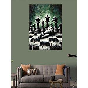Kanvas Tablo Satranç Tahtası Ve Zeka Oyunu 70x100 cm