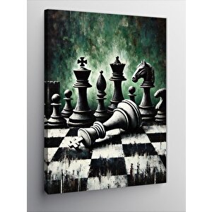 Kanvas Tablo Satranç Tahtası Ve Zeka Oyunu 50x70 cm