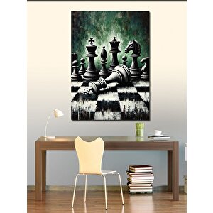 Kanvas Tablo Satranç Tahtası Ve Zeka Oyunu 50x70 cm