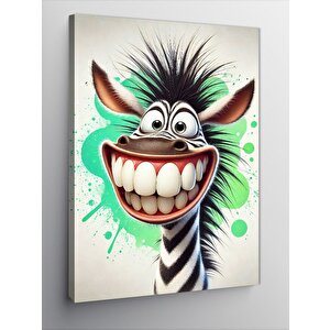 Kanvas Tablo Çılgın Gülümseyen Zebra 100x140 cm