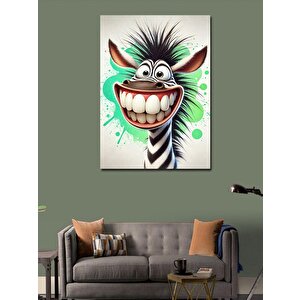 Kanvas Tablo Çılgın Gülümseyen Zebra 100x140 cm
