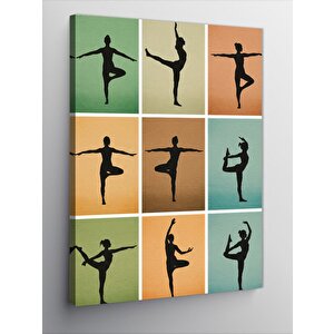 Kanvas Tablo Yoga Pozları Ve Minimal Sanat 100x140 cm