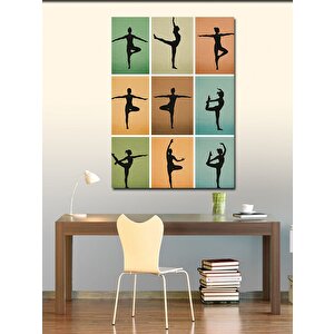 Kanvas Tablo Yoga Pozları Ve Minimal Sanat 100x140 cm