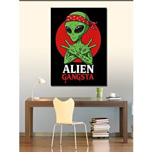 Kanvas Tablo Alien Gangsta Figürü 70x100 cm