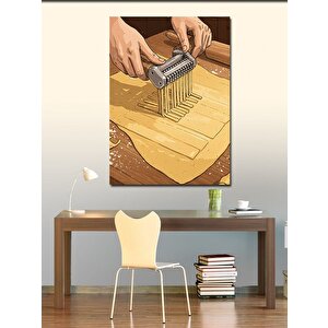 Kanvas Tablo Elde Makarna Yapımı 50x70 cm