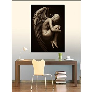 Kanvas Tablo Kanatlı İnsan Heykeli 100x140 cm
