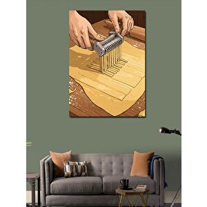 Kanvas Tablo Elde Makarna Yapımı 100x140 cm