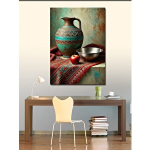 Kanvas Tablo Klasik Çömlek Ve Elma 100x140 cm