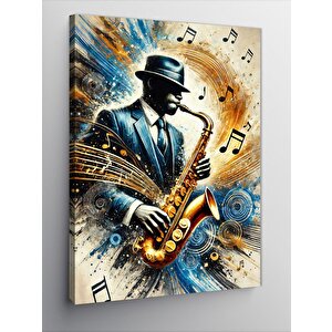 Kanvas Tablo Saksafon Çalan Adam 100x140 cm