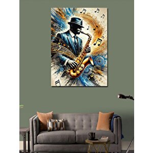 Kanvas Tablo Saksafon Çalan Adam 100x140 cm