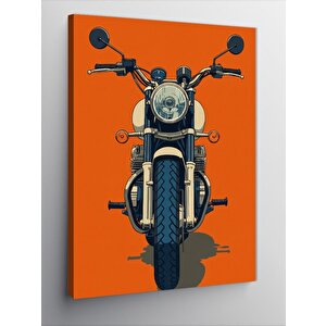 Kanvas Tablo Turuncu Klasik Motosiklet 100x140 cm