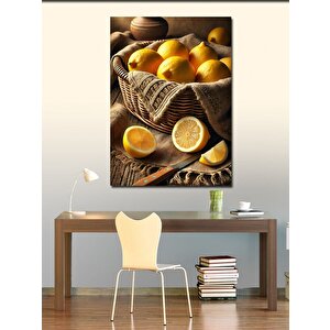 Kanvas Tablo Sarı Limon Sepeti Ve Sadelik 100x140 cm