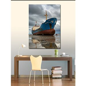 Kanvas Tablo Terk Edilmiş Gemi Manzarası 50x70 cm