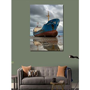 Kanvas Tablo Terk Edilmiş Gemi Manzarası 50x70 cm