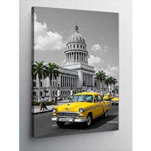 Kanvas Tablo Küba Ve Sarı Taksi 50x70 cm