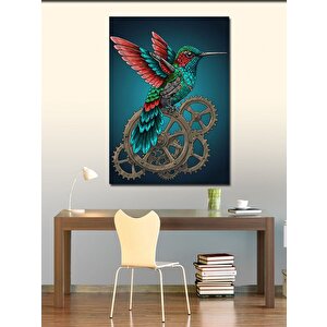 Kanvas Tablo Hummingbird Ve Dişli Çarklar 70x100 cm
