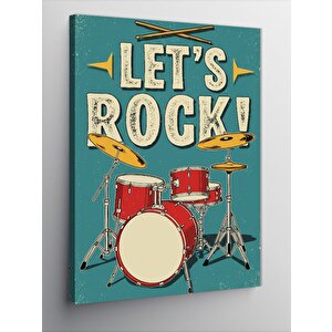 Kanvas Tablo "let’s Rock!" Ve Davul Seti 50x70 cm