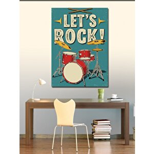 Kanvas Tablo "let’s Rock!" Ve Davul Seti 50x70 cm