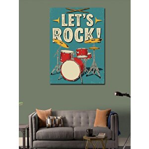 Kanvas Tablo "let’s Rock!" Ve Davul Seti 50x70 cm
