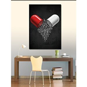 Kanvas Tablo Kırmızı Ve Beyaz Kapsül 50x70 cm