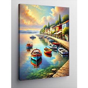 Kanvas Tablo Renkli Kanallar Ve Tekneler 100x140 cm