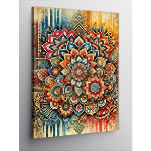 Kanvas Tablo Mandala Ve Doğa Çizimi 100x140 cm