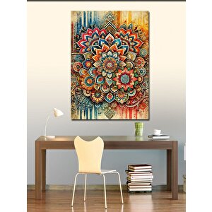 Kanvas Tablo Mandala Ve Doğa Çizimi 100x140 cm
