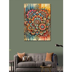 Kanvas Tablo Mandala Ve Doğa Çizimi 100x140 cm