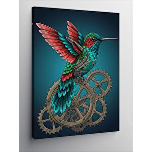 Kanvas Tablo Hummingbird Ve Dişli Çarklar 50x70 cm