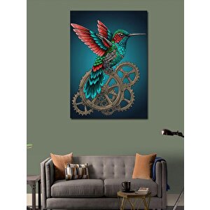 Kanvas Tablo Hummingbird Ve Dişli Çarklar 50x70 cm