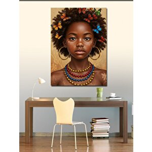 Kanvas Tablo Afrikalı Genç Kız Portresi 70x100 cm