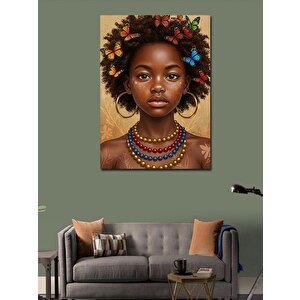 Kanvas Tablo Afrikalı Genç Kız Portresi 70x100 cm
