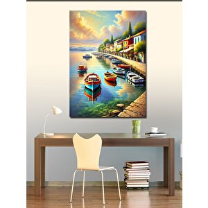 Kanvas Tablo Renkli Kanallar Ve Tekneler 70x100 cm