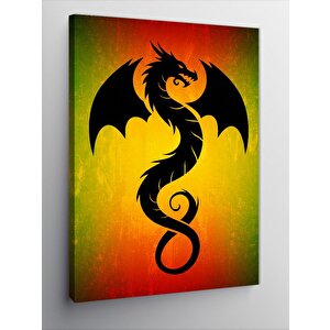 Kanvas Tablo Ejderha Ve Alev Çizimi 100x140 cm