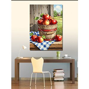 Kanvas Tablo Elma Sepeti Ve Çiftlik 50x70 cm