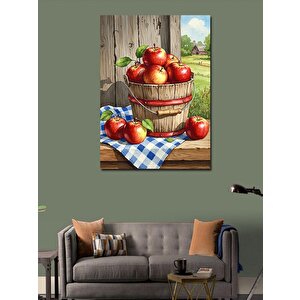 Kanvas Tablo Elma Sepeti Ve Çiftlik 50x70 cm
