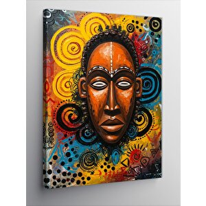 Kanvas Tablo Afrika Maskesi Çizimi 100x140 cm