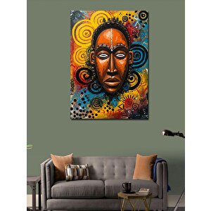 Kanvas Tablo Afrika Maskesi Çizimi 100x140 cm