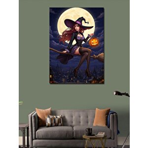 Kanvas Tablo Cadılar Bayramı Cadısı 70x100 cm